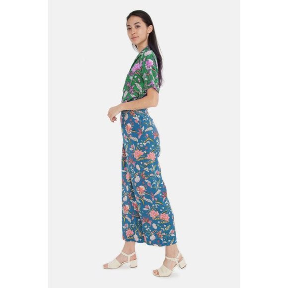 Tucker Pants - Tucker high waist floral silk wide leg pants